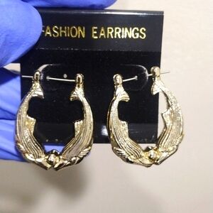 Women's Stunning Gold tone Hoop Design Drop Light Earrings,  1.3-inch drop #2